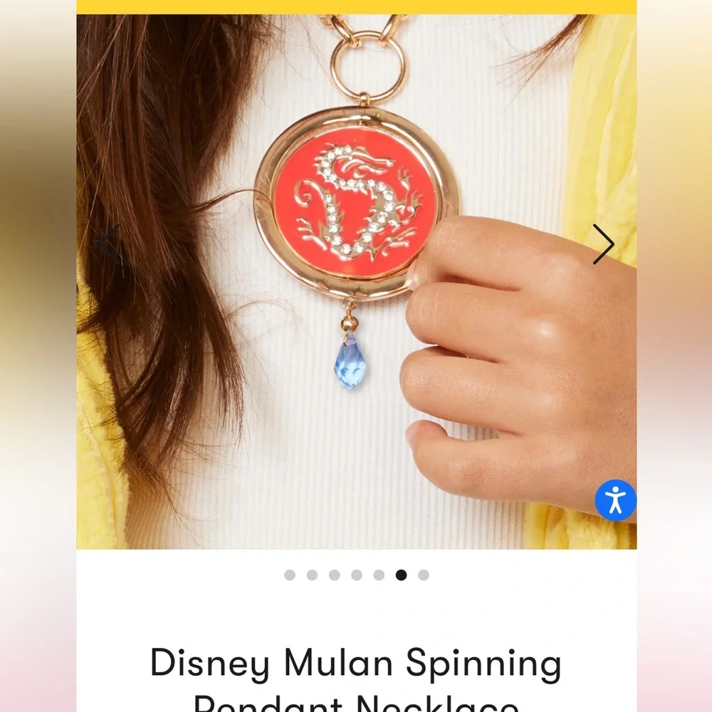 NEW Disney Mulan Spinning Pendant Necklace